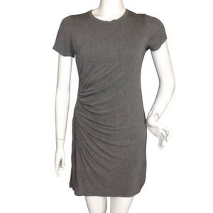 A.L.C. Tee Dress, L, Grey, Ruched Side, SALLY, Short/Mini, Short sleeves, Jersey